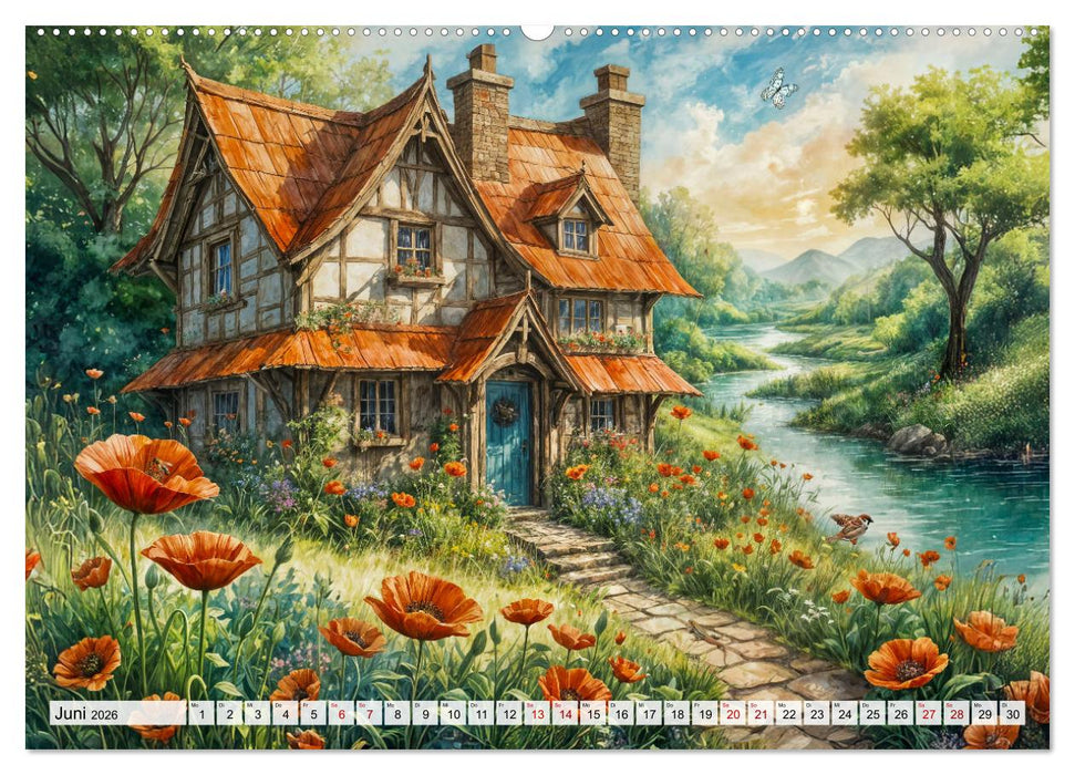 Zauberhafte Feenhäuser - Wunderwelt der magischen Orte voller Fantasie (CALVENDO Premium Wandkalender 2026)
