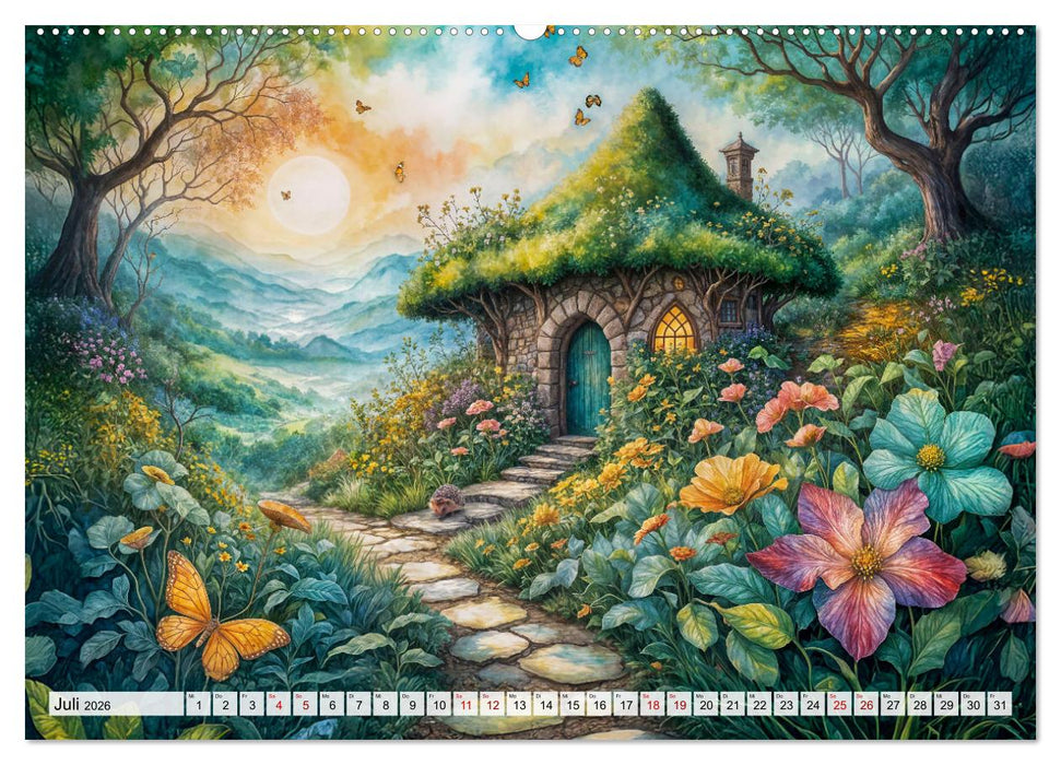 Zauberhafte Feenhäuser - Wunderwelt der magischen Orte voller Fantasie (CALVENDO Premium Wandkalender 2026)