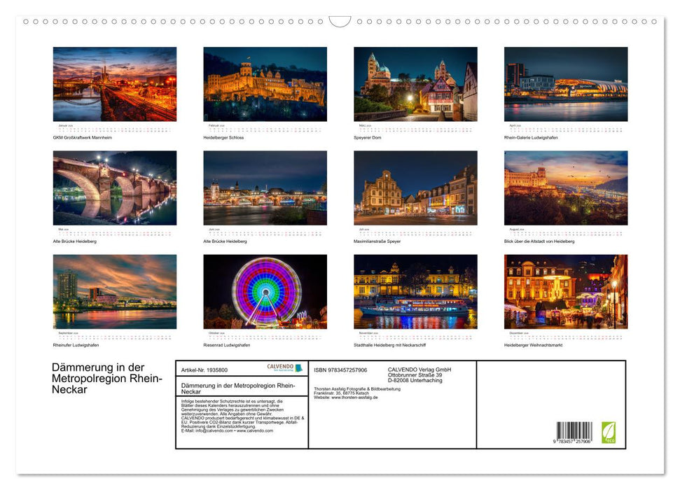 Dämmerung in der Metropolregion Rhein-Neckar (CALVENDO Wandkalender 2026)