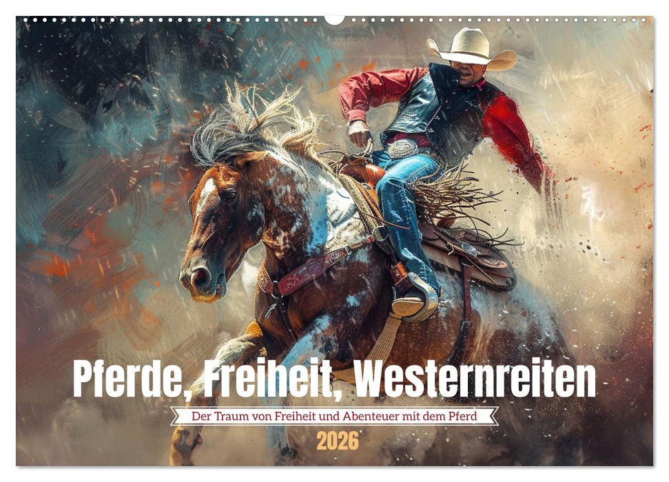 Pferde, Freiheit, Westernreiten (CALVENDO Wandkalender 2026)
