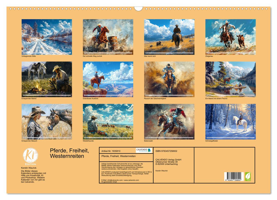 Pferde, Freiheit, Westernreiten (CALVENDO Wandkalender 2026)