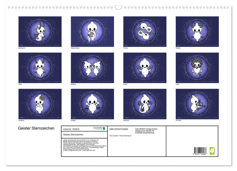 Geister Sternzeichen (CALVENDO Wandkalender 2026)