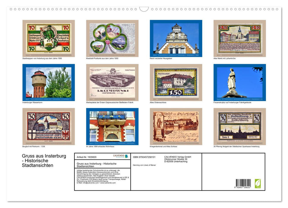 Gruss aus Insterburg - Historische Stadtansichten (CALVENDO Wandkalender 2026)