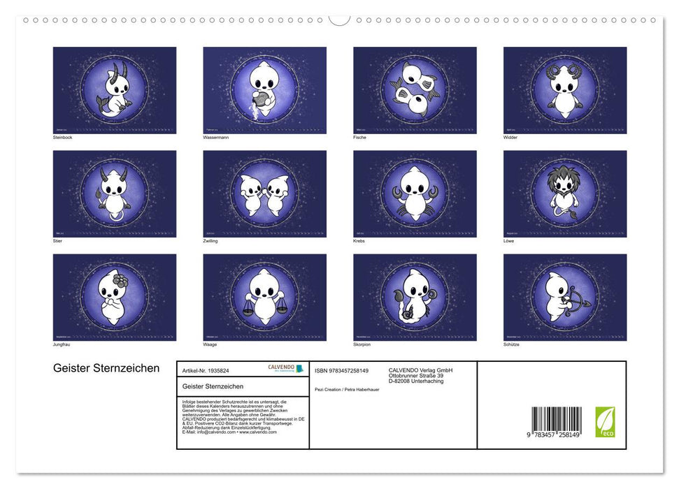 Geister Sternzeichen (CALVENDO Premium Wandkalender 2026)