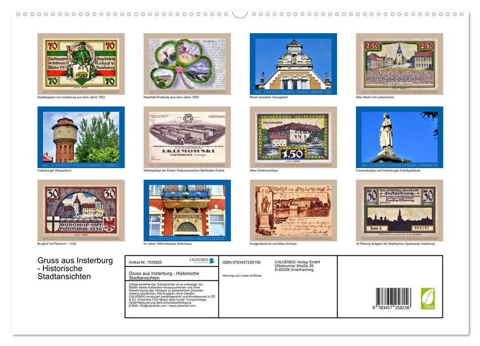 Gruss aus Insterburg - Historische Stadtansichten (CALVENDO Premium Wandkalender 2026)