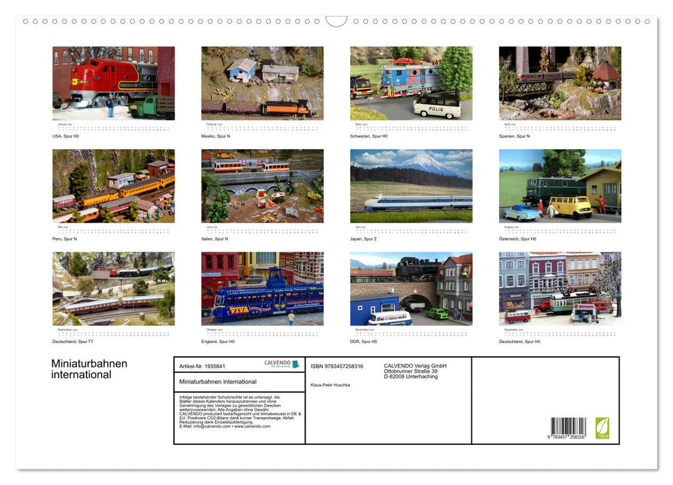 Miniaturbahnen international (CALVENDO Wandkalender 2026)