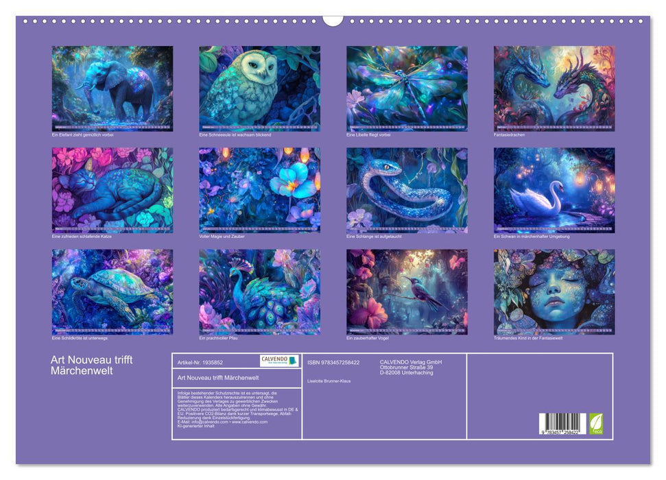 Art Nouveau trifft Märchenwelt (CALVENDO Wandkalender 2026)