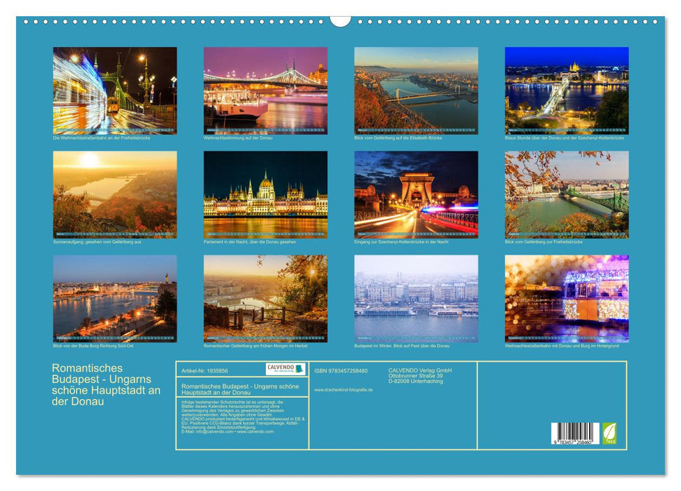 Romantisches Budapest - Ungarns schöne Hauptstadt an der Donau (CALVENDO Wandkalender 2026)