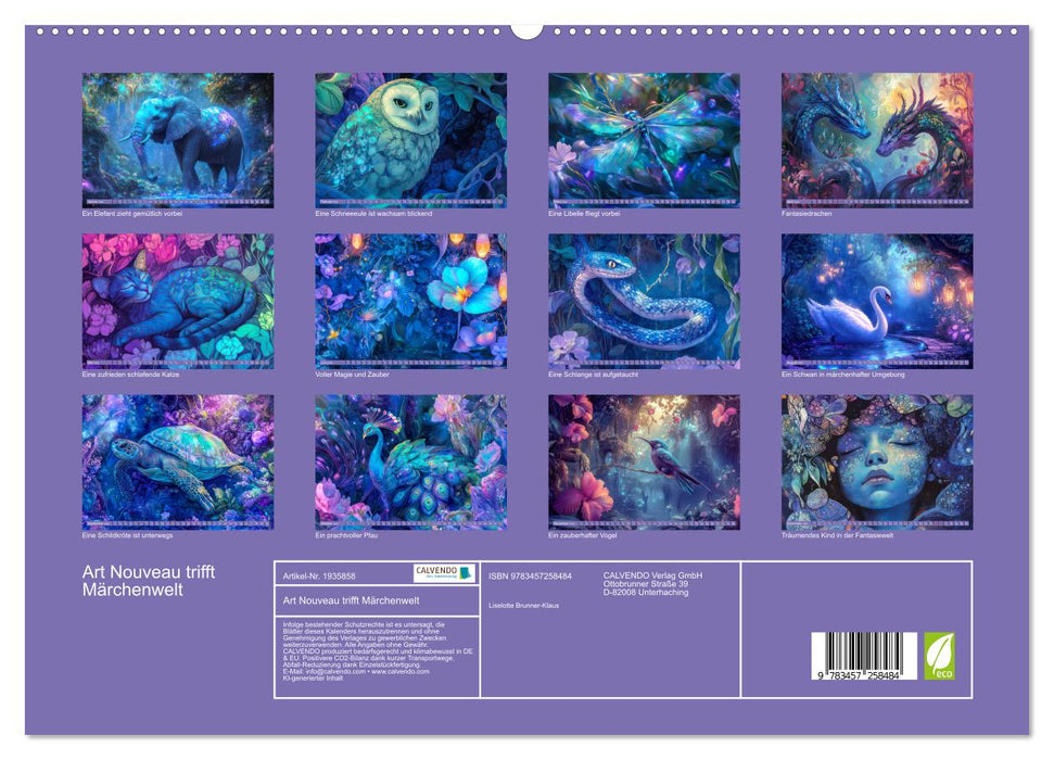 Art Nouveau trifft Märchenwelt (CALVENDO Premium Wandkalender 2026)