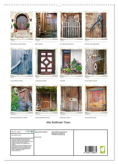Alte Südtiroler Türen (CALVENDO Premium Wandkalender 2026)