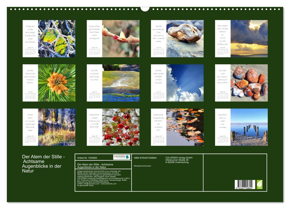 Der Atem der Stille - Achtsame Augenblicke in der Natur (CALVENDO Wandkalender 2026)
