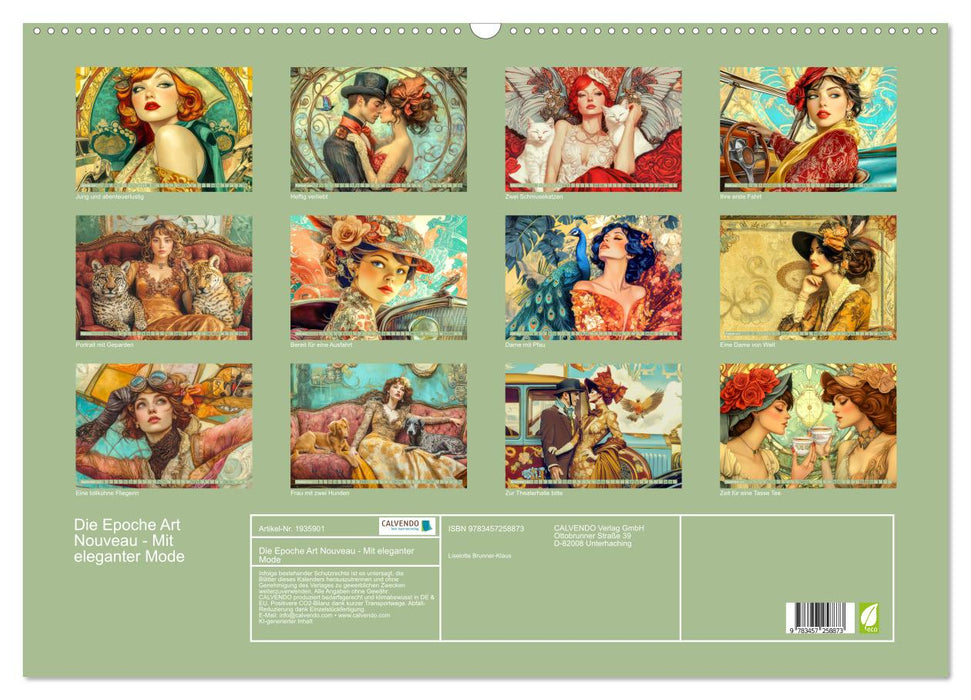 Die Epoche Art Nouveau - Mit eleganter Mode (CALVENDO Wandkalender 2026)