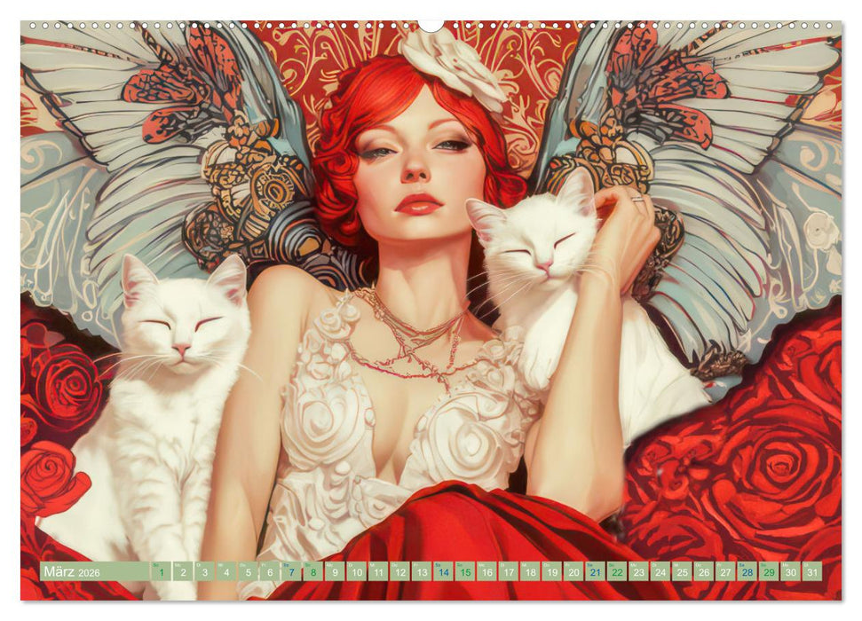 Die Epoche Art Nouveau - Mit eleganter Mode (CALVENDO Wandkalender 2026)