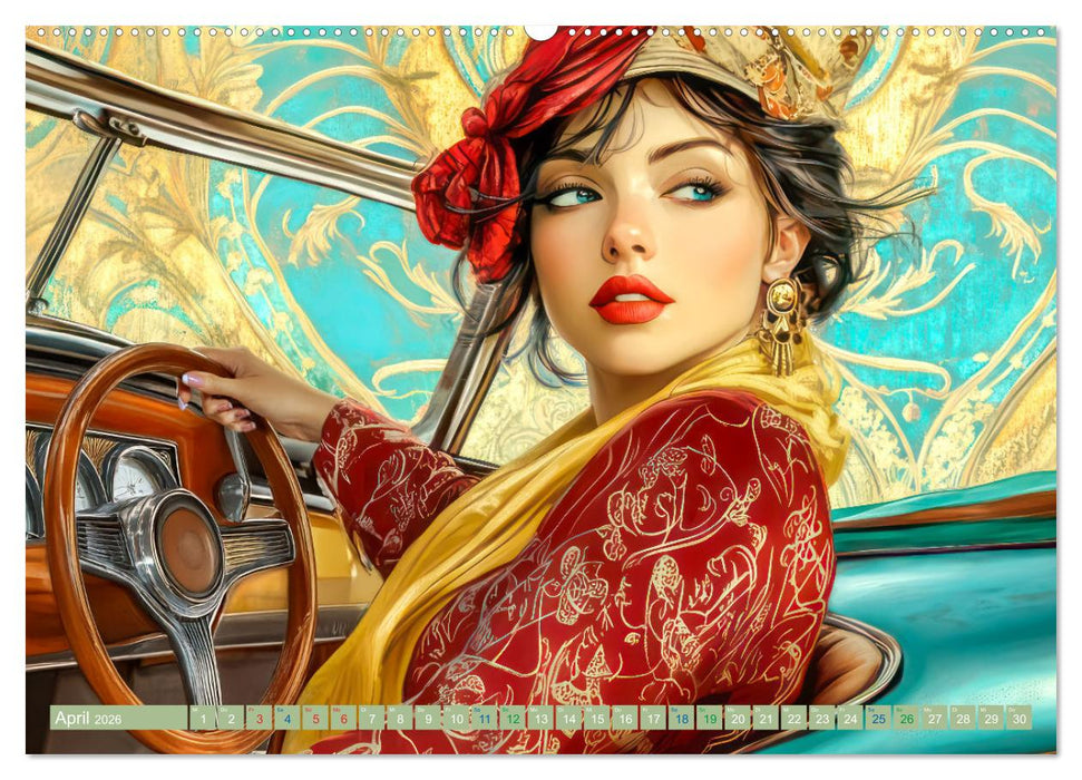 Die Epoche Art Nouveau - Mit eleganter Mode (CALVENDO Wandkalender 2026)