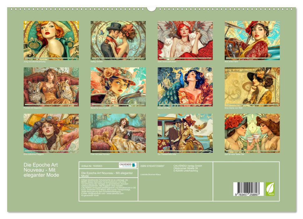 Die Epoche Art Nouveau - Mit eleganter Mode (CALVENDO Premium Wandkalender 2026)