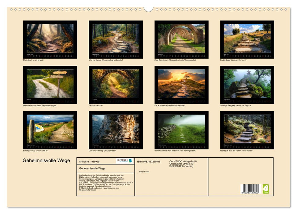 Geheimnisvolle Wege (CALVENDO Wandkalender 2026)