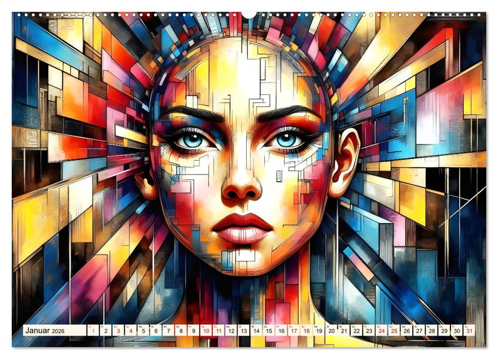 Kubistische Emotionen (CALVENDO Premium Wandkalender 2026)