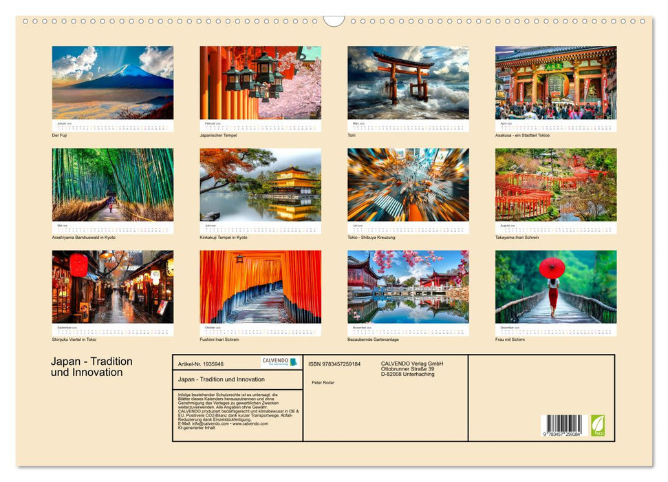 Japan - Tradition und Innovation (CALVENDO Wandkalender 2026)