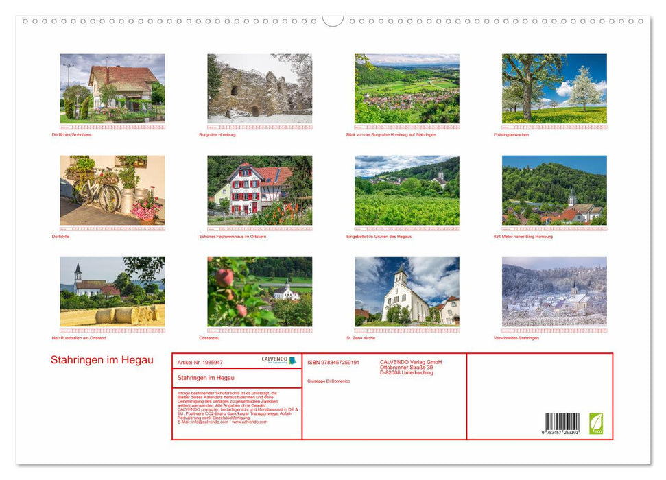 Stahringen im Hegau (CALVENDO Wandkalender 2026)