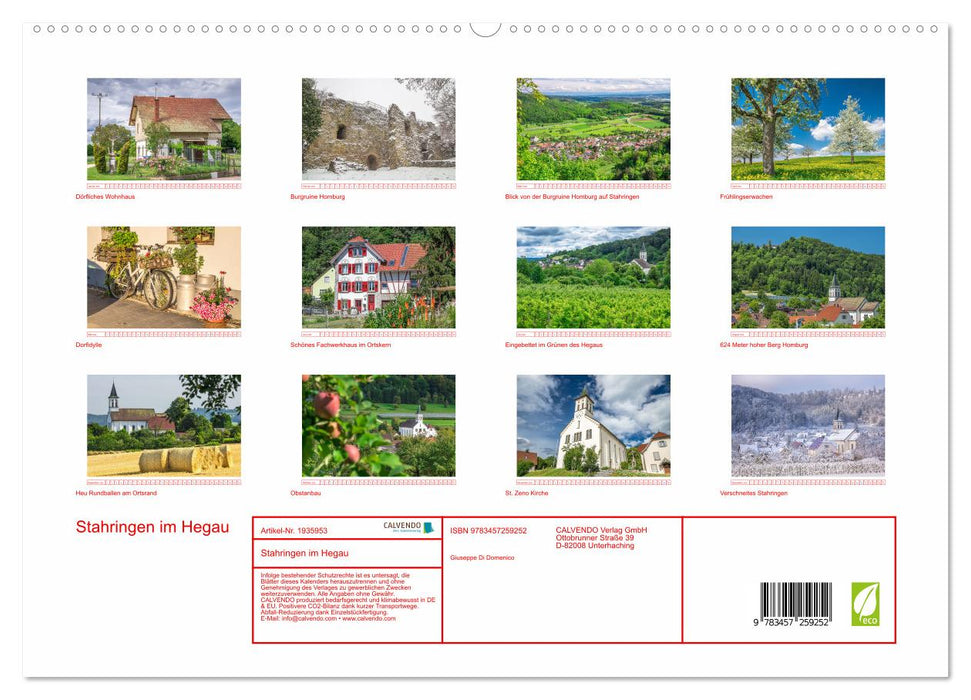 Stahringen im Hegau (CALVENDO Premium Wandkalender 2026)