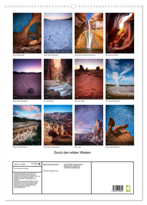 Durch den wilden Westen (CALVENDO Wandkalender 2026)