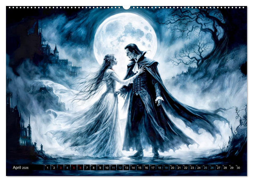 Finsternis der Vampire - Mystischer düsterer Fantasy Kalender (CALVENDO Premium Wandkalender 2026)