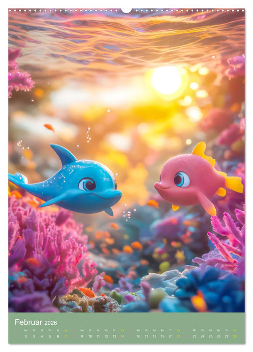 Drollige Tierwelt - Kinderkalender (CALVENDO Premium Wandkalender 2026)