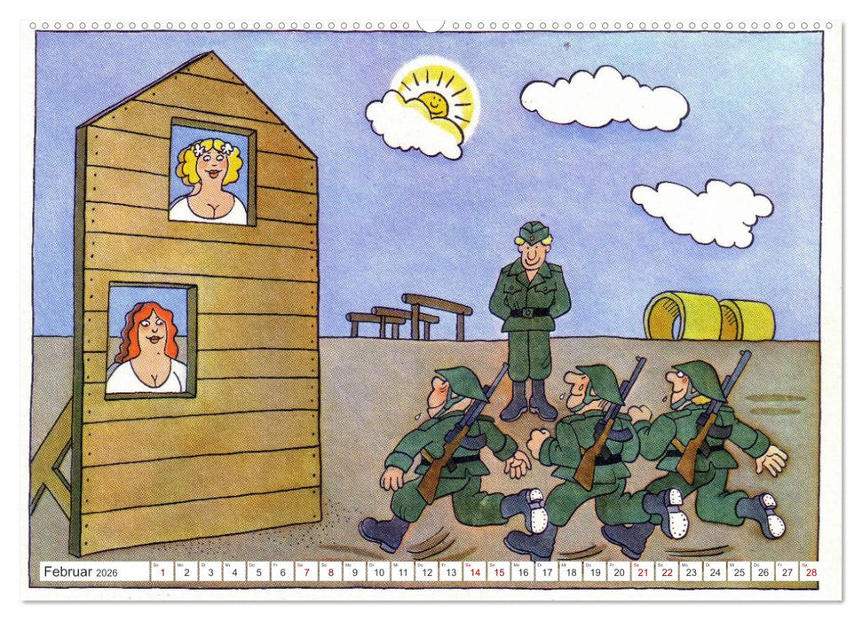 Da lachte die NVA - Karikaturen aus der DDR (CALVENDO Wandkalender 2026)