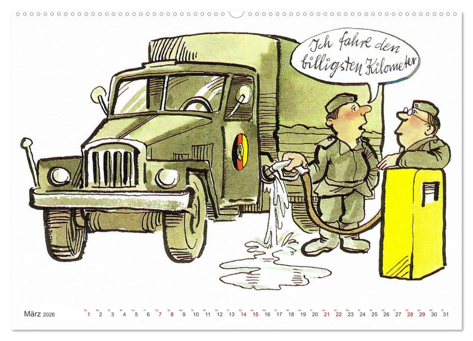 Da lachte die NVA - Karikaturen aus der DDR (CALVENDO Wandkalender 2026)