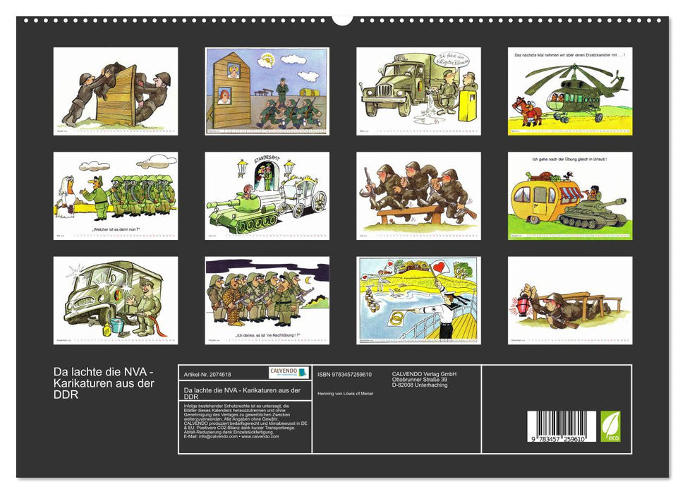 Da lachte die NVA - Karikaturen aus der DDR (CALVENDO Premium Wandkalender 2026)