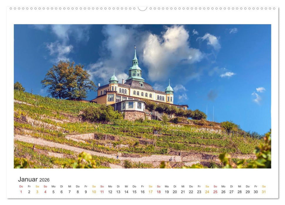 Sachsen - Land zwischen Elbe und Erzgebirge (CALVENDO Premium Wandkalender 2026)