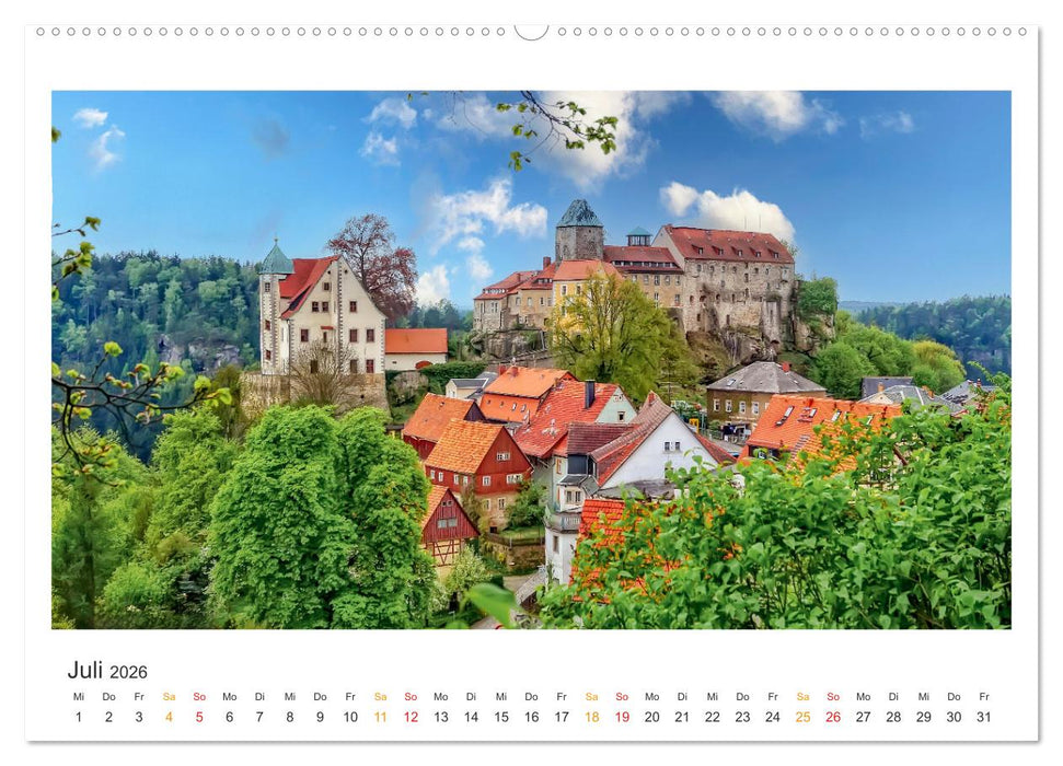 Sachsen - Land zwischen Elbe und Erzgebirge (CALVENDO Premium Wandkalender 2026)