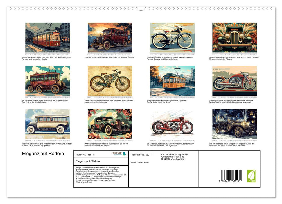 Eleganz auf Rädern (CALVENDO Premium Wandkalender 2026)