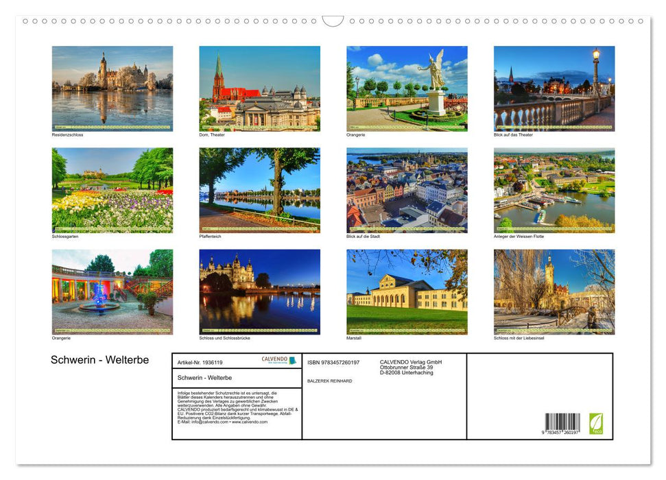 Schwerin - Welterbe (CALVENDO Wandkalender 2026)