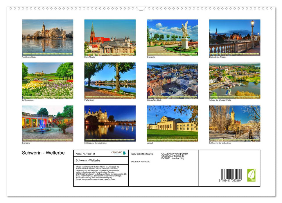 Schwerin - Welterbe (CALVENDO Premium Wandkalender 2026)