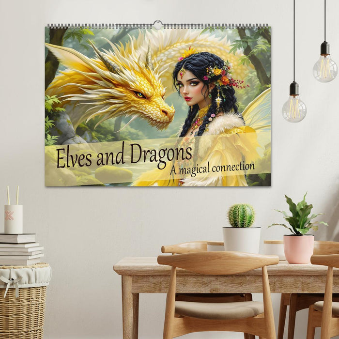 Elves and Dragons - A magical connection (CALVENDO Monthly Calendar 2026)