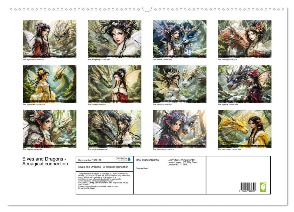 Elves and Dragons - A magical connection (CALVENDO Monthly Calendar 2026)