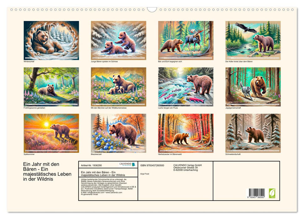 Ein Jahr mit den Bären - Ein majestätisches Leben in der Wildnis (CALVENDO Wandkalender 2026)
