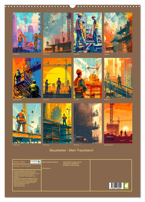 Bauarbeiter - Mein Traumberuf (CALVENDO Wandkalender 2026)