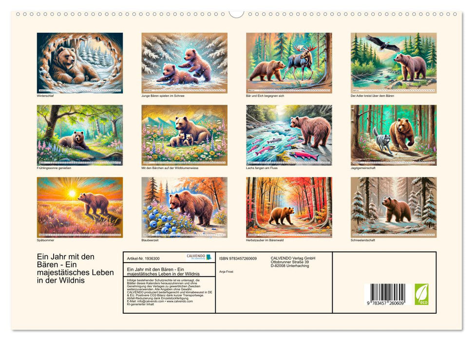 Ein Jahr mit den Bären - Ein majestätisches Leben in der Wildnis (CALVENDO Premium Wandkalender 2026)