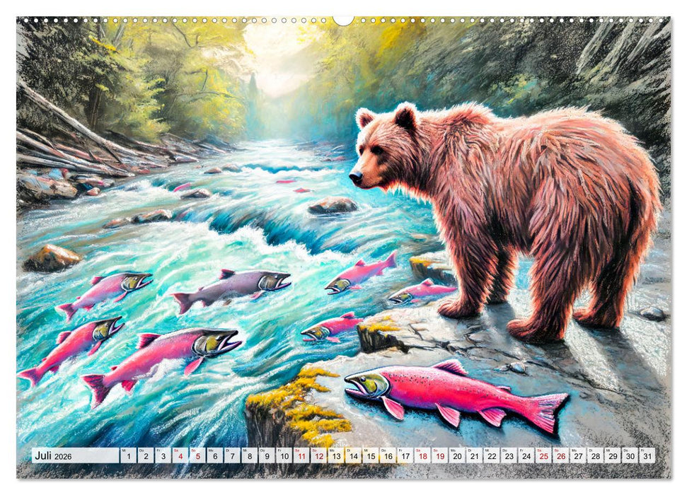 Ein Jahr mit den Bären - Ein majestätisches Leben in der Wildnis (CALVENDO Premium Wandkalender 2026)