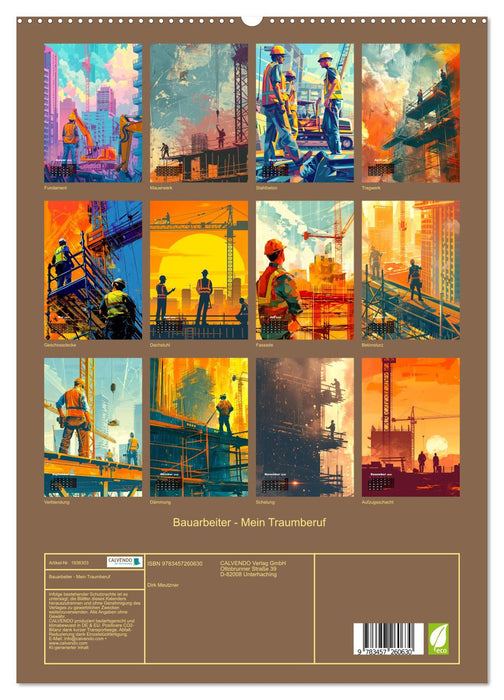 Bauarbeiter - Mein Traumberuf (CALVENDO Premium Wandkalender 2026)