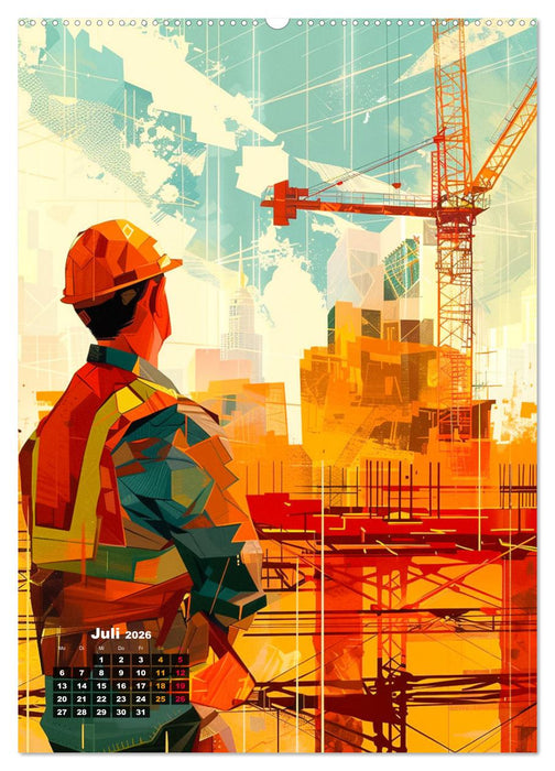 Bauarbeiter - Mein Traumberuf (CALVENDO Premium Wandkalender 2026)