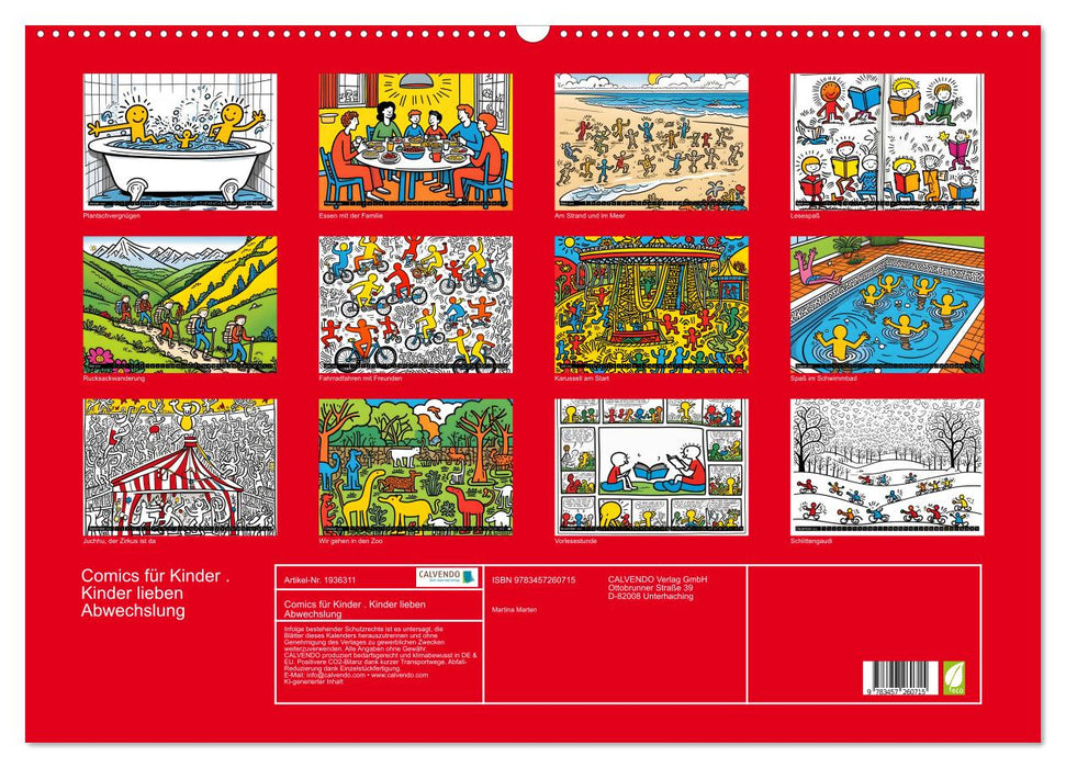 Comics für Kinder . Kinder lieben Abwechslung (CALVENDO Wandkalender 2026)