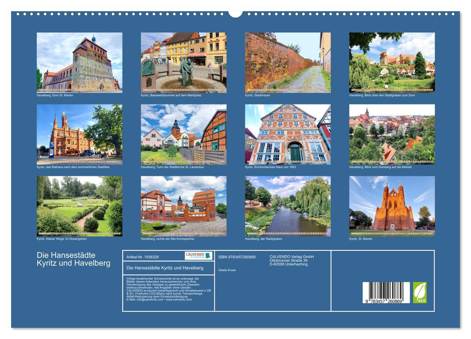 Die Hansestädte Kyritz und Havelberg (CALVENDO Premium Wandkalender 2026)