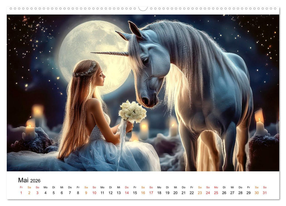 Einhorn-Welten - zwischen Fantasie und Wirklichkeit (CALVENDO Wandkalender 2026)