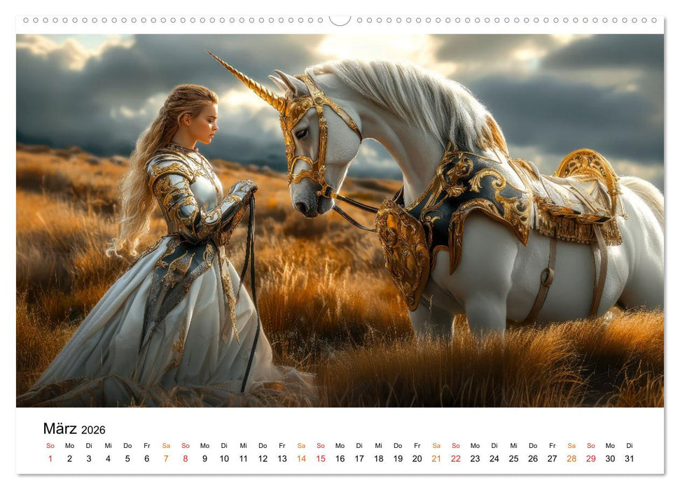 Einhorn-Welten - zwischen Fantasie und Wirklichkeit (CALVENDO Premium Wandkalender 2026)