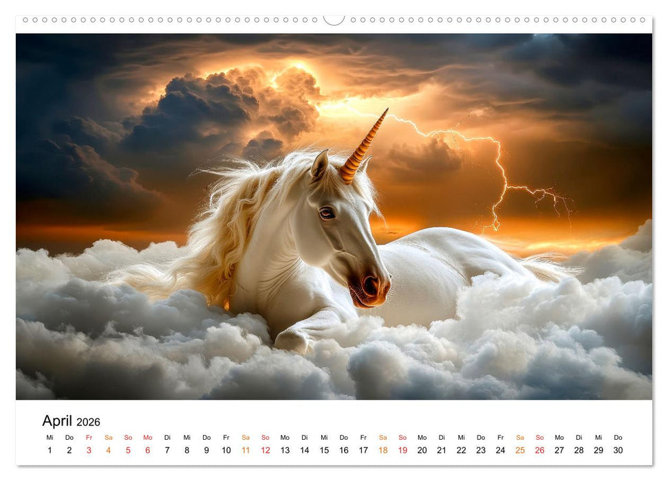Einhorn-Welten - zwischen Fantasie und Wirklichkeit (CALVENDO Premium Wandkalender 2026)