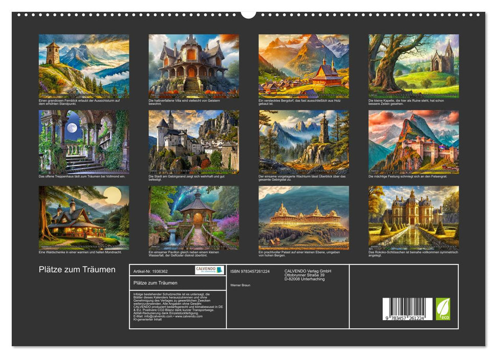 Plätze zum Träumen (CALVENDO Premium Wandkalender 2026)