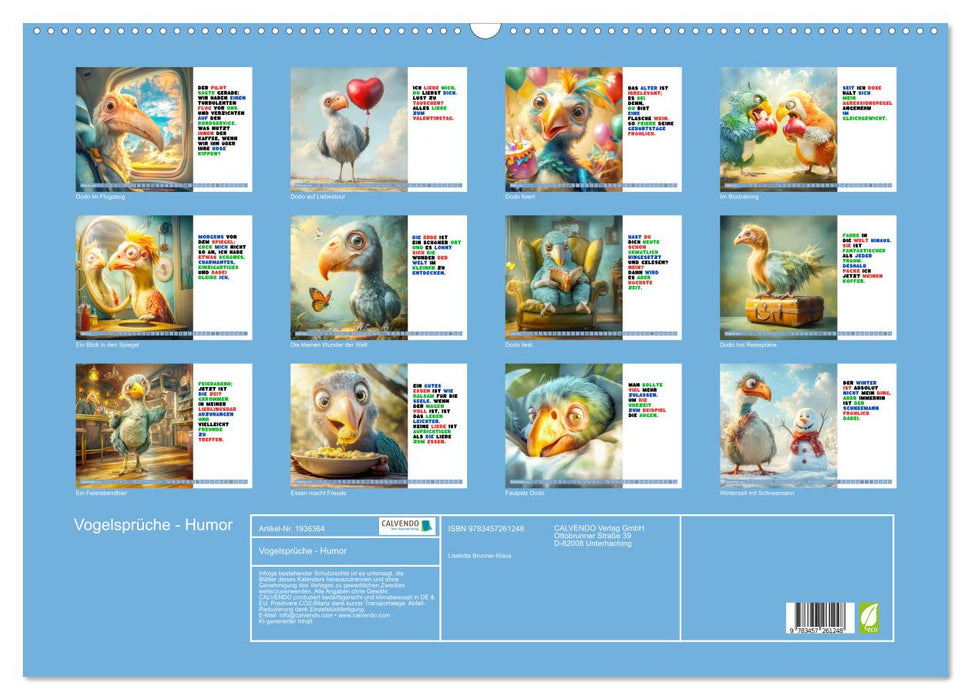 Vogelsprüche - Humor (CALVENDO Wandkalender 2026)
